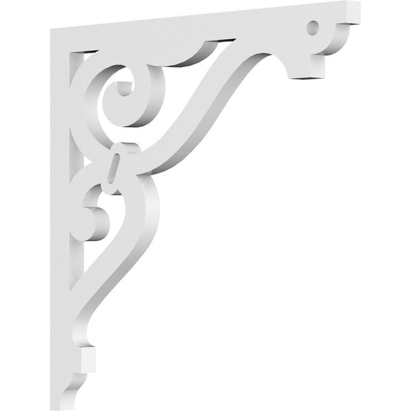 Ekena Millwork Finley Architectural Grade PVC Bracket, 5/8"W X 12"D X 12"H BKTP01X12X12FI